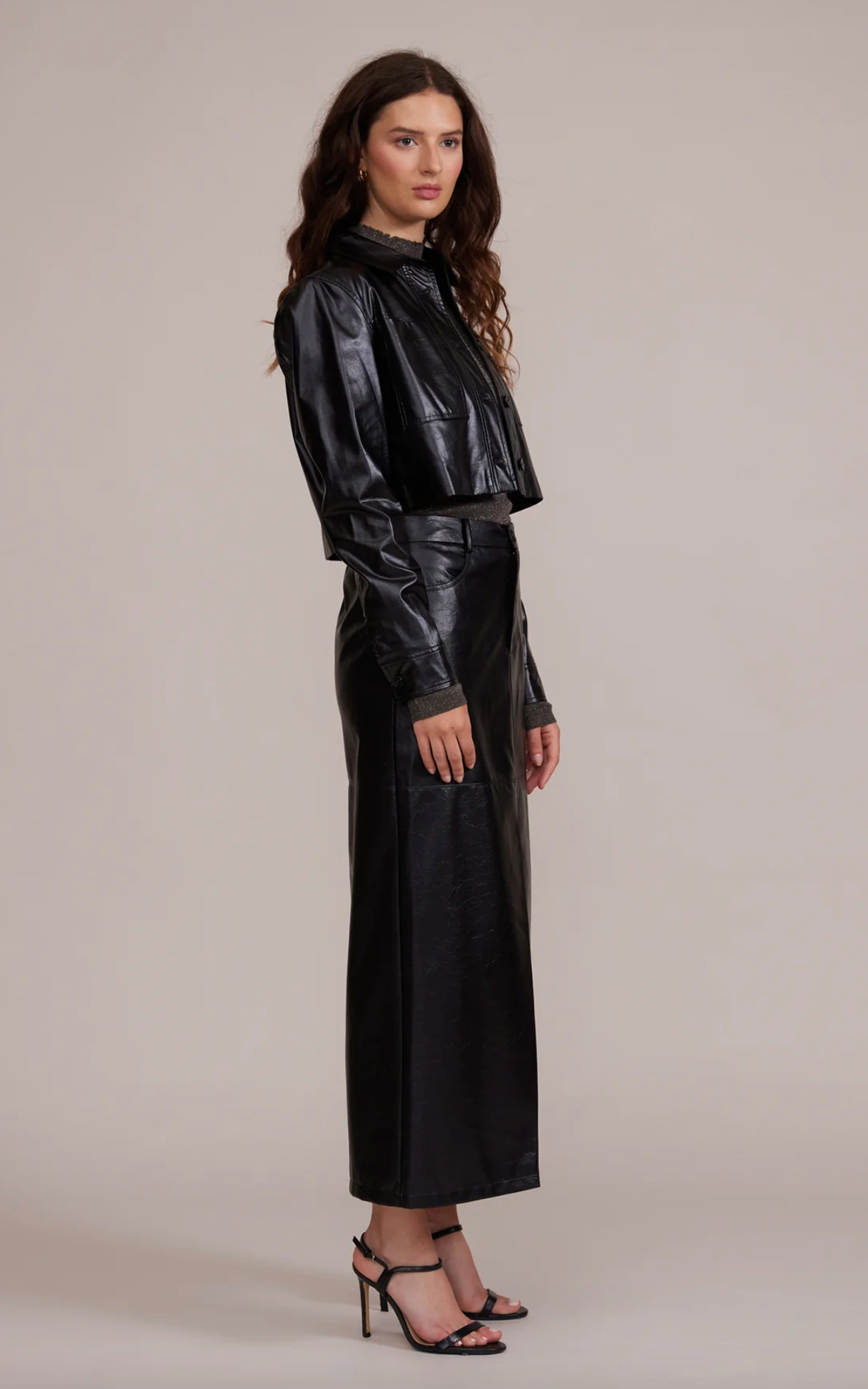 Abbott Cropped Vegan Leather Jacket