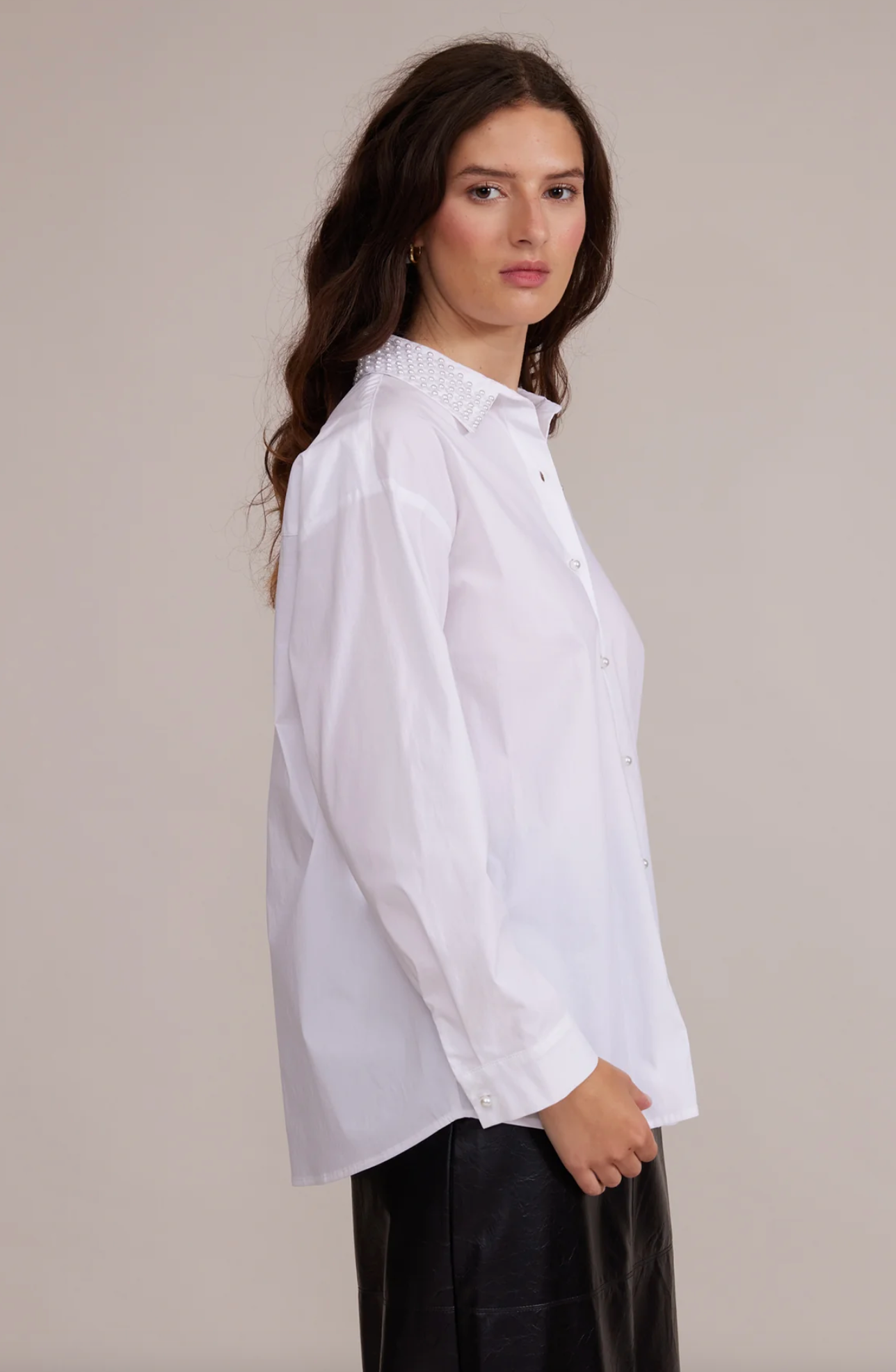 Torin Pearl Detail Button Down Top