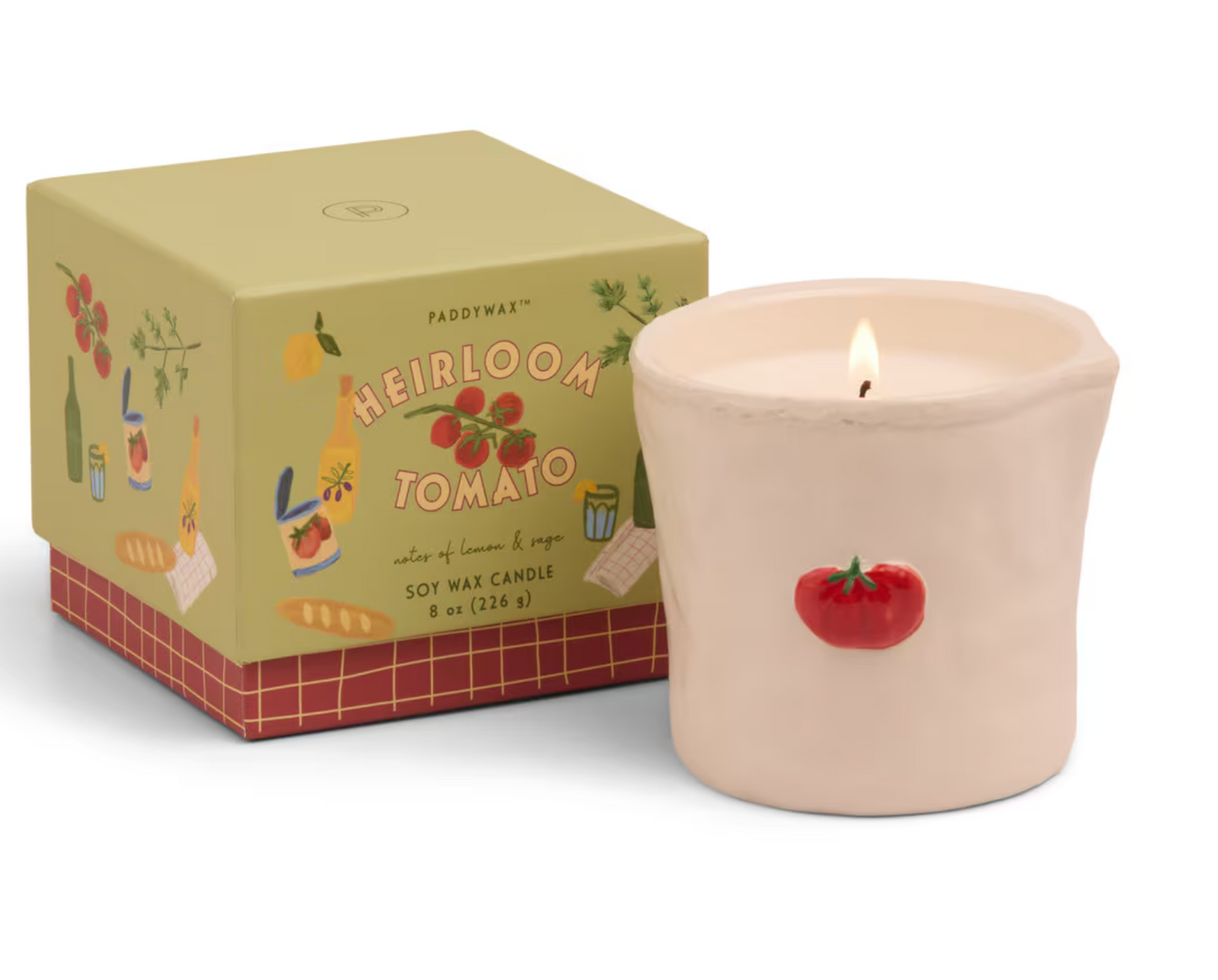 Embossed Heirloom Tomato Ceramic Candle - 8oz.