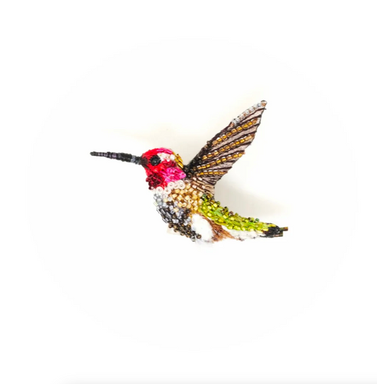 Sparkling Hummingbird Brooch Pin