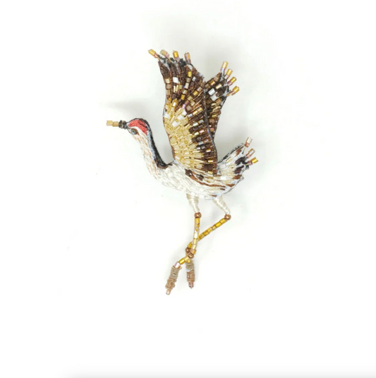 Whooping Crane Brooch Pin