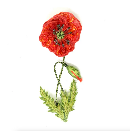 Field Poppy Brooch Pin