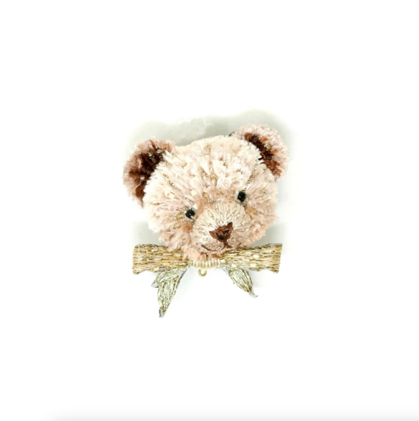 Brown Teddy Face Brooch Pin