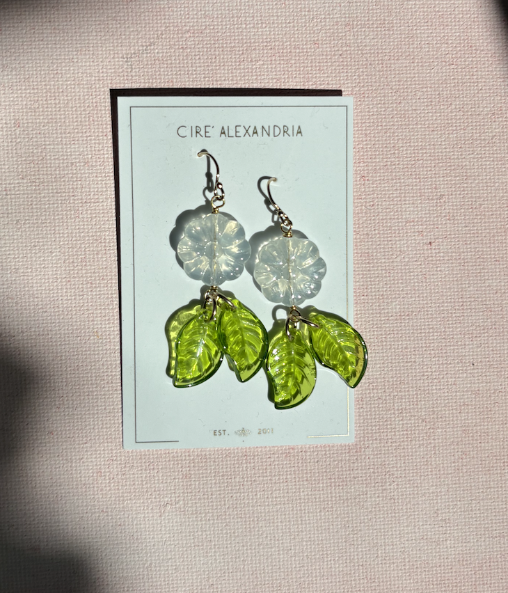 Flower with Leaves Earrings