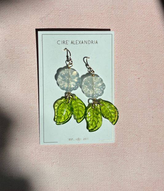 Flower with Leaves Earrings