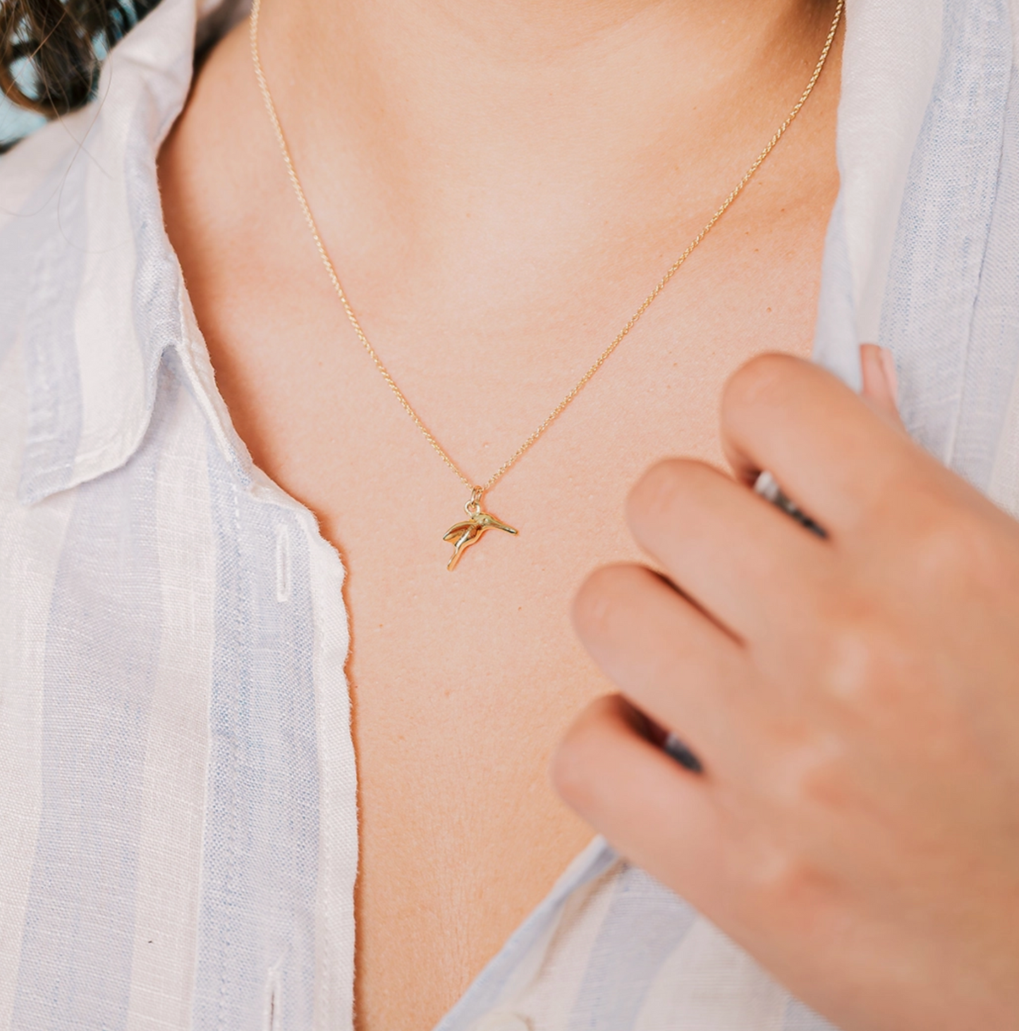 Gold Hummingbird Necklace