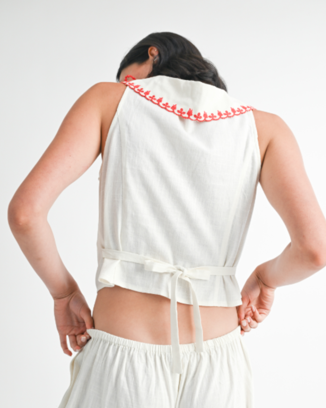 Madelyn Embroidered Collar Top