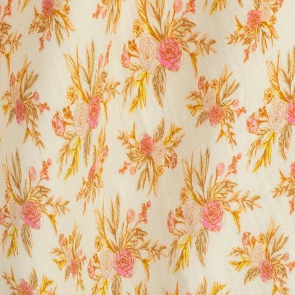 Organic Cotton Muslin Swaddle Blanket - Vintage Floral