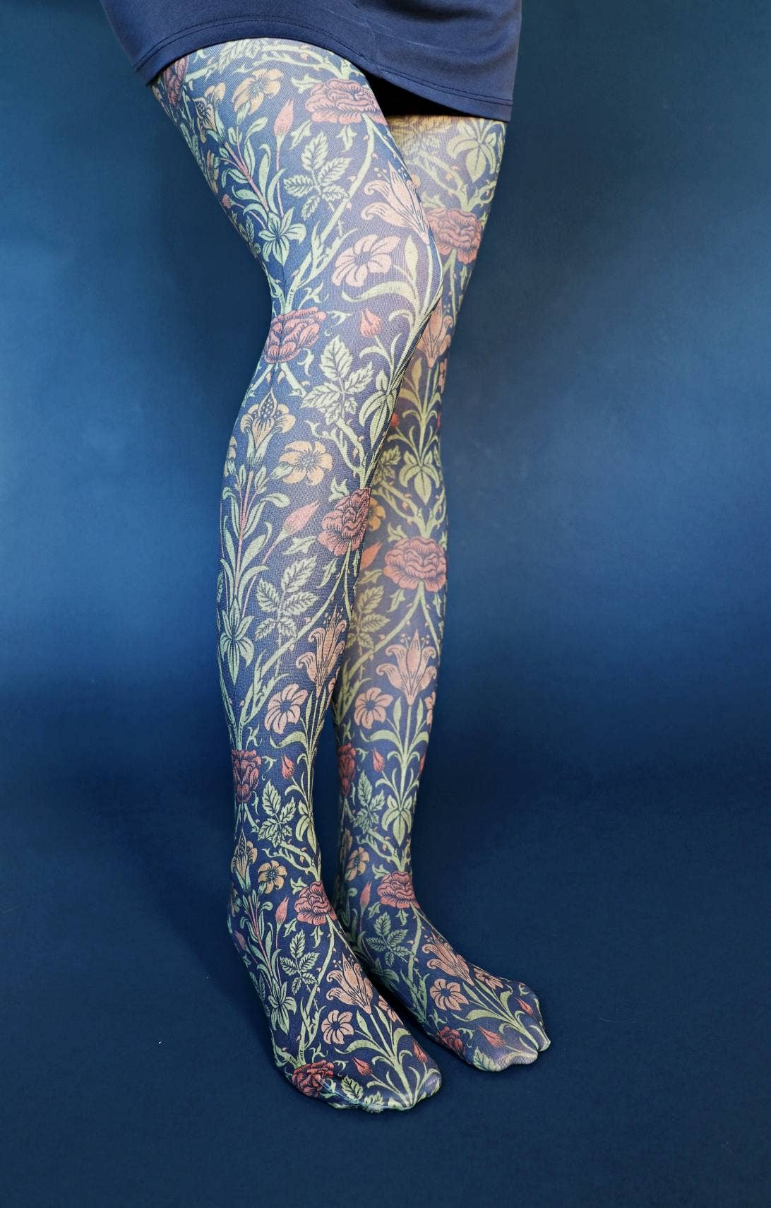 Rose and Lily by William Morris Printed Art Tights