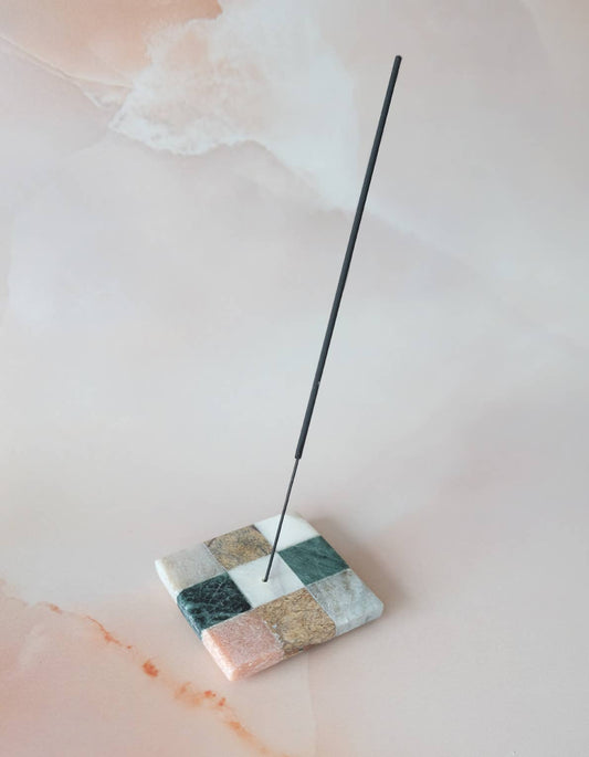 Marble Checks Incense Holder