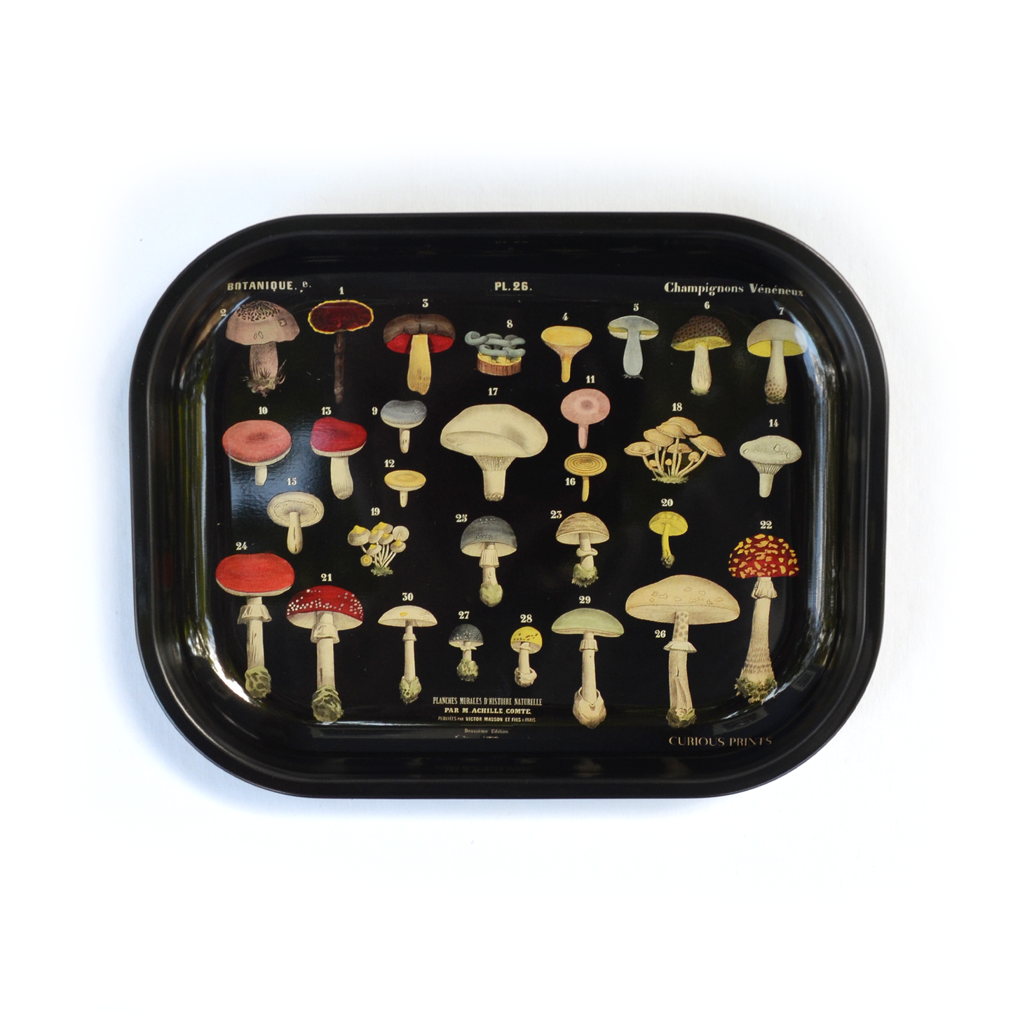 Small Metal Black Mushroom Ritual Tray