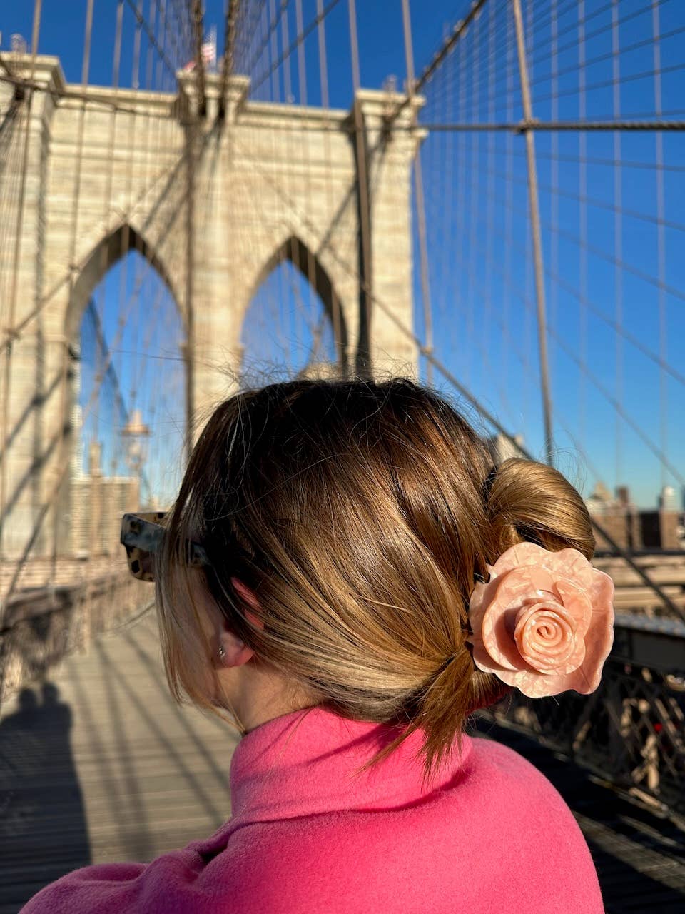 Handmade Origami Rose Claw Hair Clip