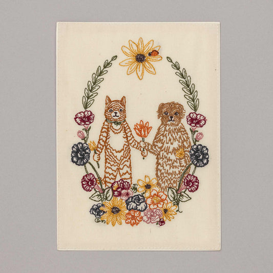Cat and Dog Friends Garland Card