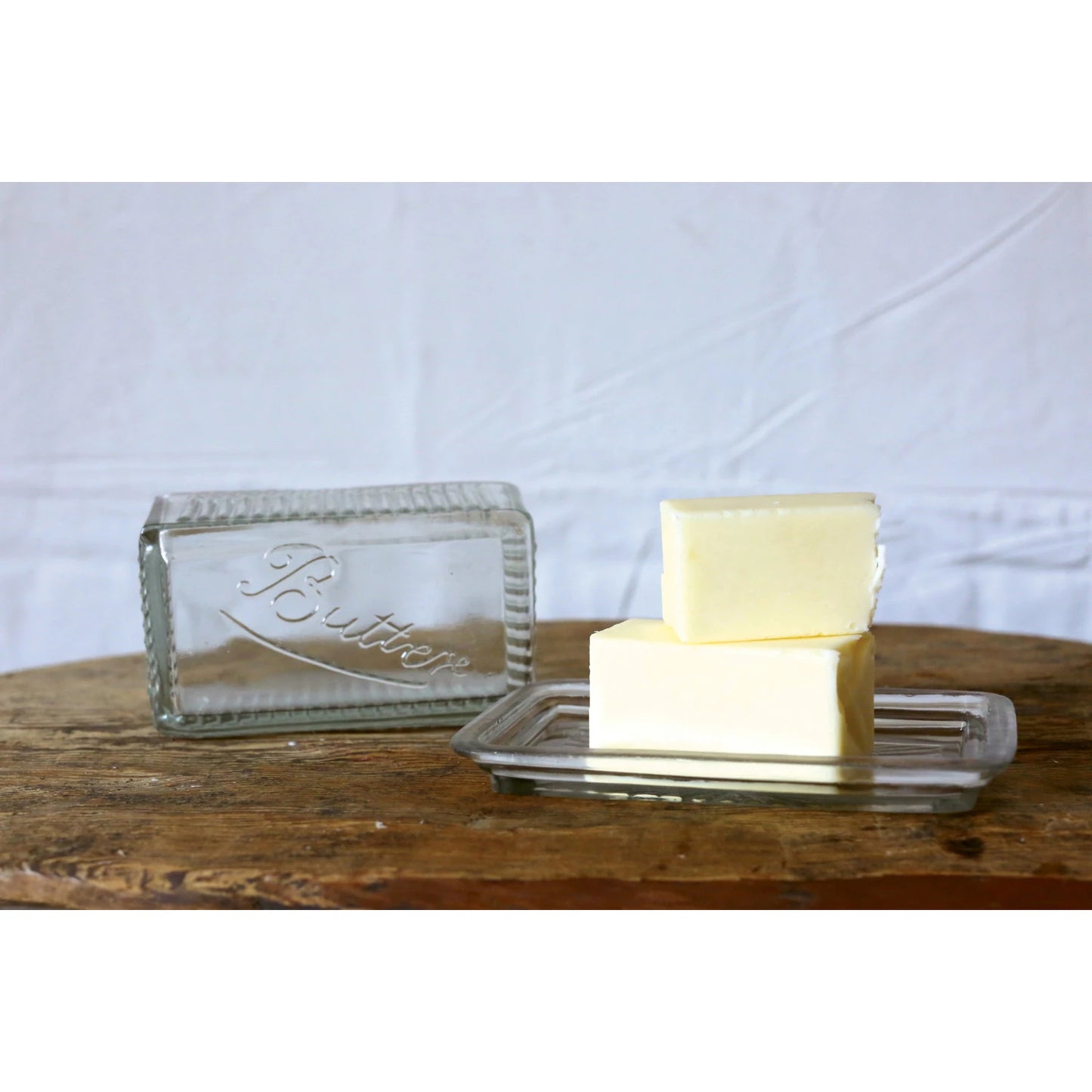 Vintage Glass Butter Dish