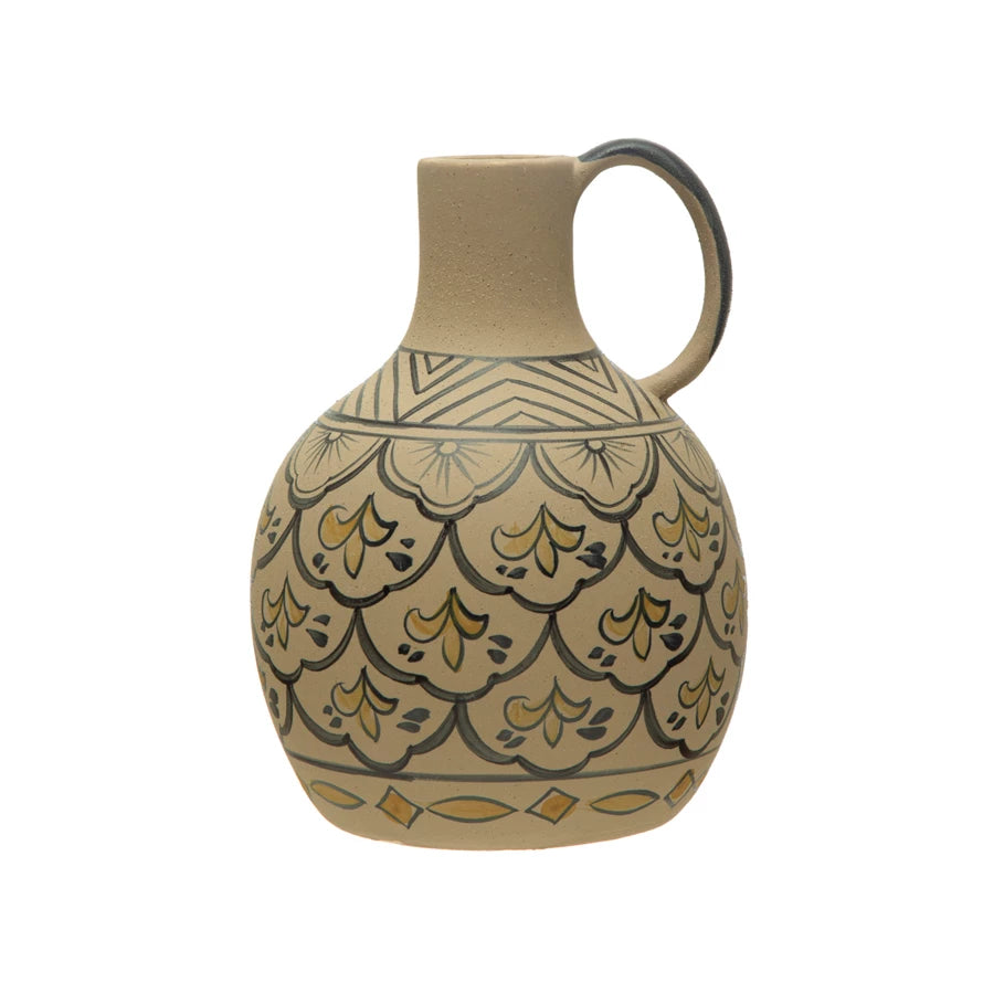 Marina Hand-Painted Stoneware Vase