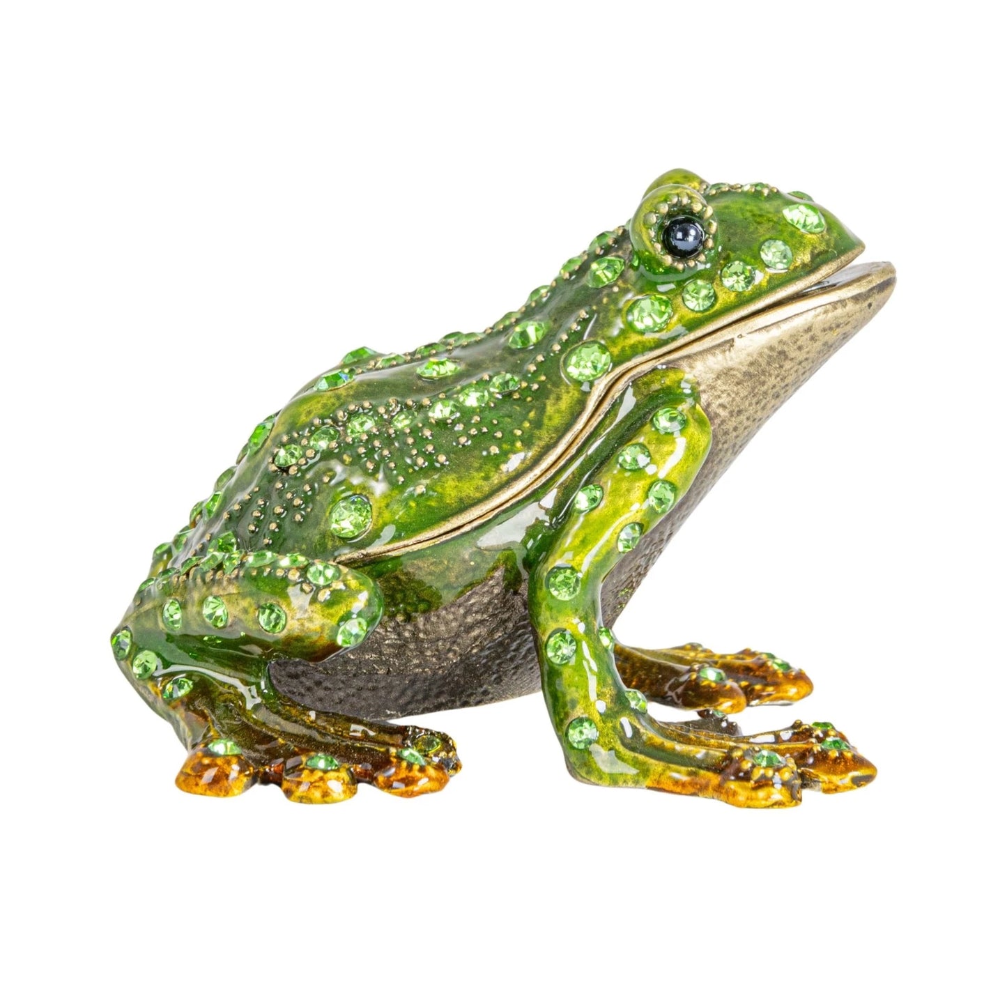 Enameled Metal Frog Trinket Box