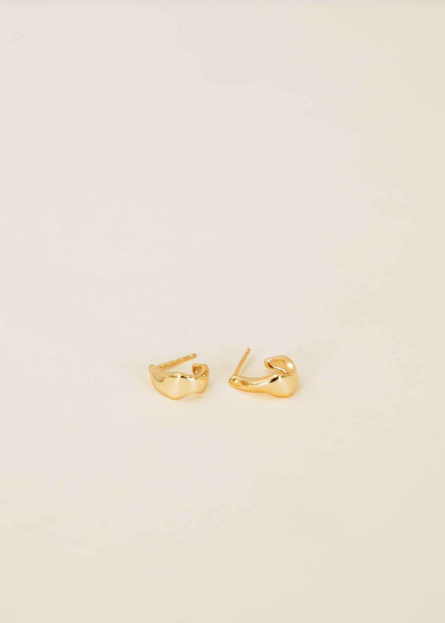 Small Ripple Gold Hoop Earrings