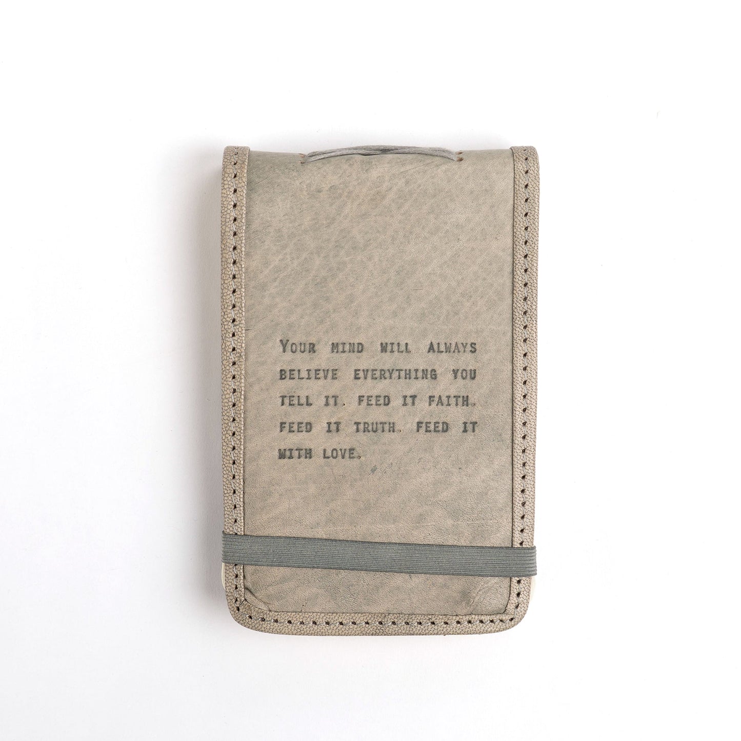 Handmade Leather Quote Journal - Mini