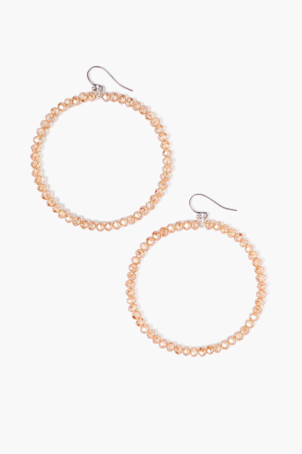 Seed Beaded Crystal Hoop Earrings