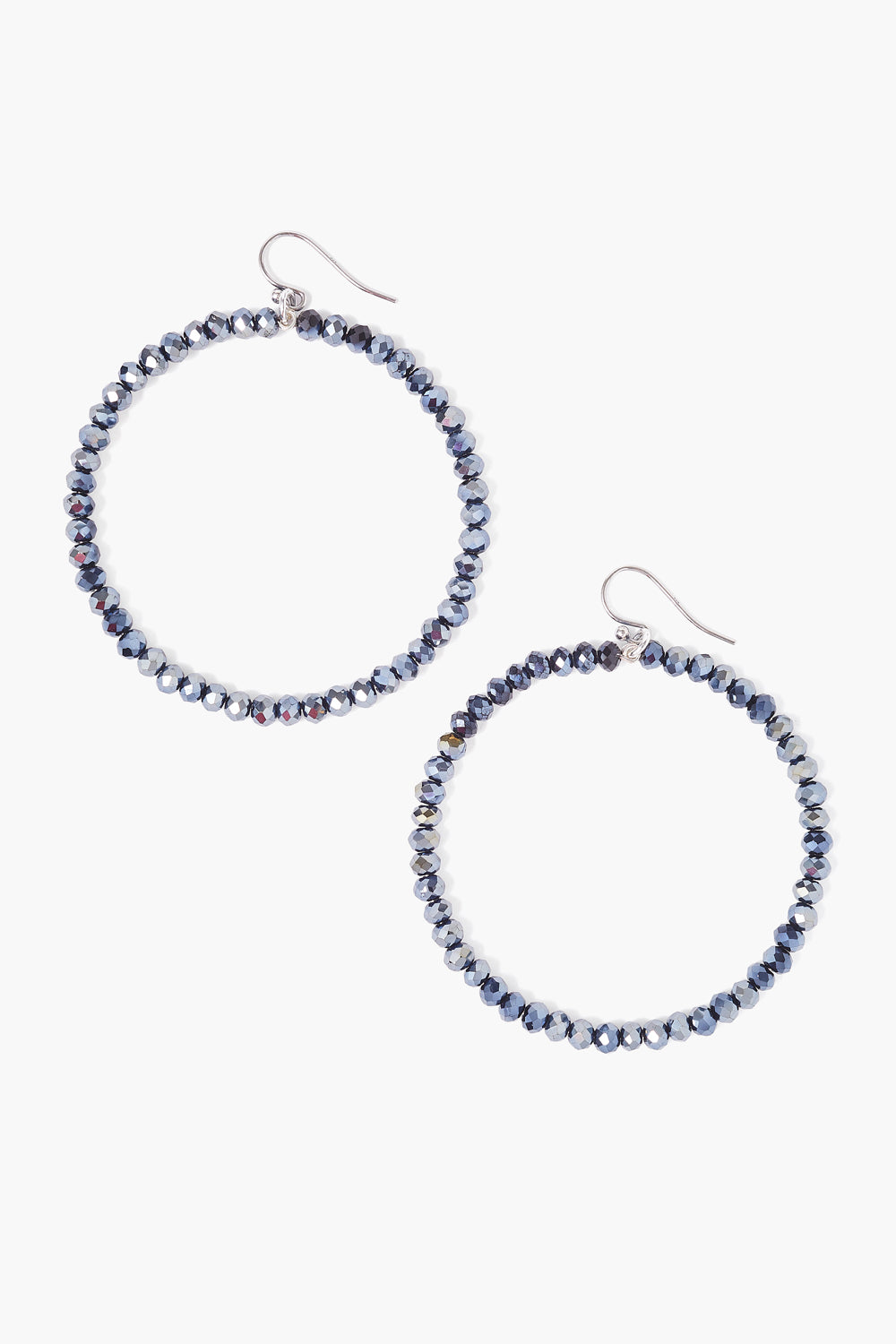 Seed Beaded Crystal Hoop Earrings