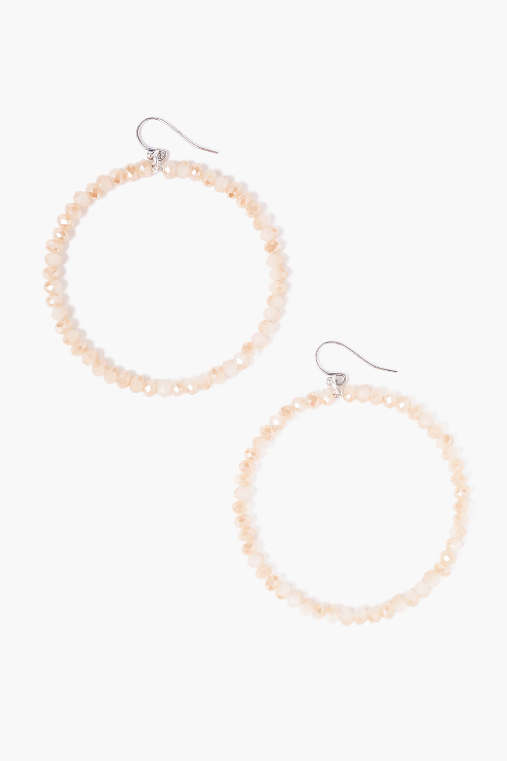 Seed Beaded Crystal Hoop Earrings