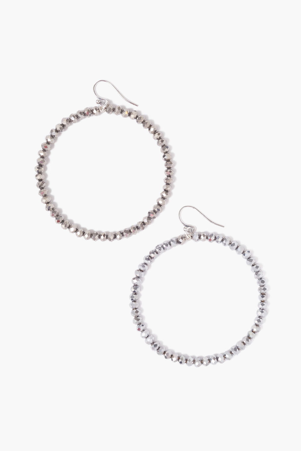 Seed Beaded Crystal Hoop Earrings