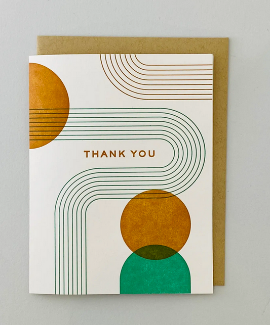 Lines and Dots Thank You Letterpress Card