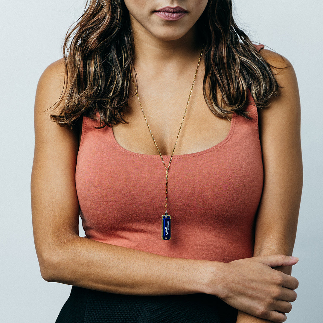 Blue Harmonica Necklace