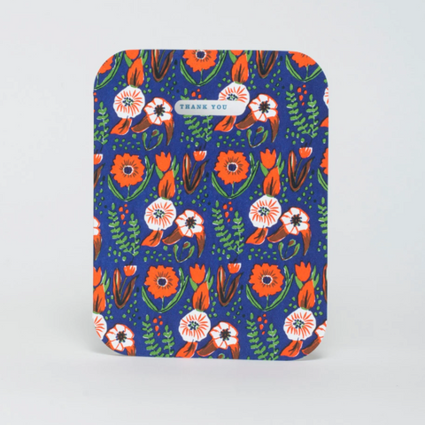 Folk Florals Thank You Letterpress Card