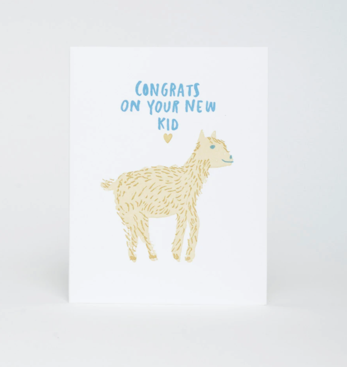 New Kid Congrats Letterpress Card