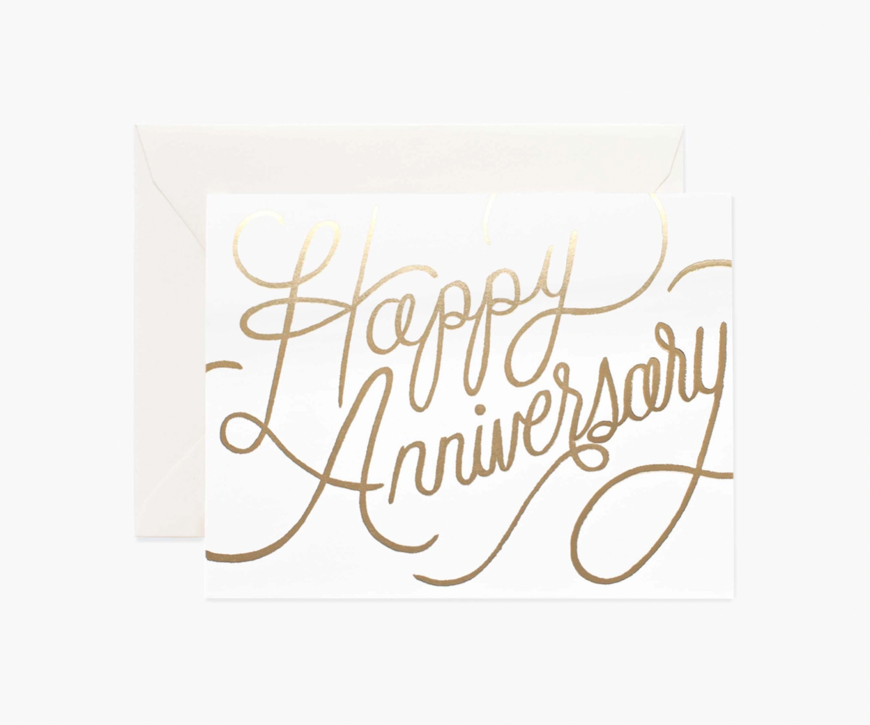 Gold Happy Anniversary Card