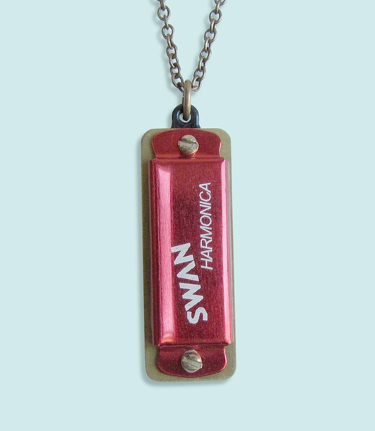 Red Harmonica Necklace