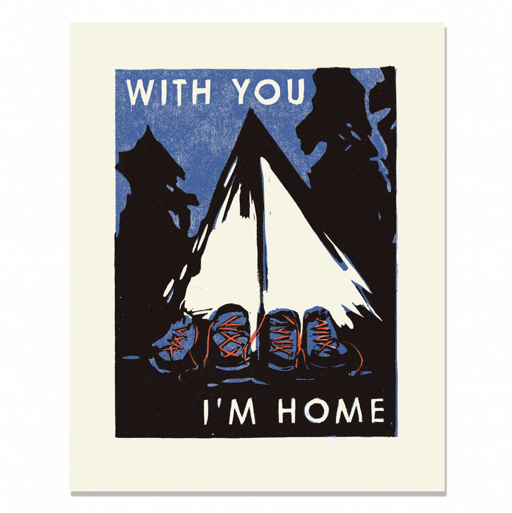 With You I'm Home Woodblock Art Print 8x10"