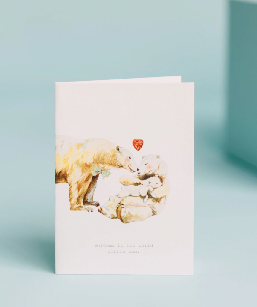 Welcome to The World Little Cub Greeting Card