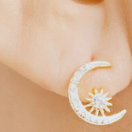 Sun and Moon Stud Earrings