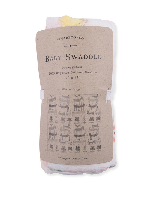 Stacked Animals Baby Swaddle