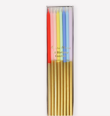 Gold Dipped Rainbow Birthday Candles